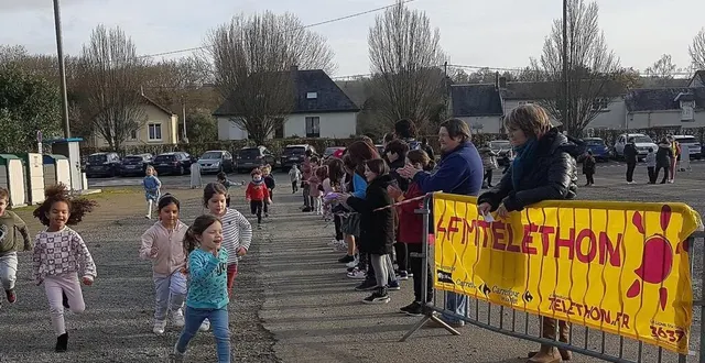 photo  les écoliers ont pris plaisir à participer au téléthon.  &copy;  ouest-france 