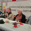 photo le président yvon mile (au micro), avec, à sa droite, christian fougère, secrétaire, et michel sicamois, secrétaire adjoint, et à sa gauche, roger georget, trésorier adjoint, et daniel bliguet, vice-président.