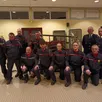 photo les sapeurs-pompiers volontaires du centre de secours d’auvers-le-hamon, lors de la cérémonie de la sainte-barbe.