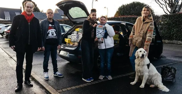 photo  christophe bayard, animateur à alençon fm, nathan trigolet, bénévole à alençon fm, sitti-yuna et eleonora, élèves en sixième ainsi que valérie nicol, professeure d’histoire géographie au collège honoré-de-balzac, ont participé à l’opération.  &copy;  ouest-france 