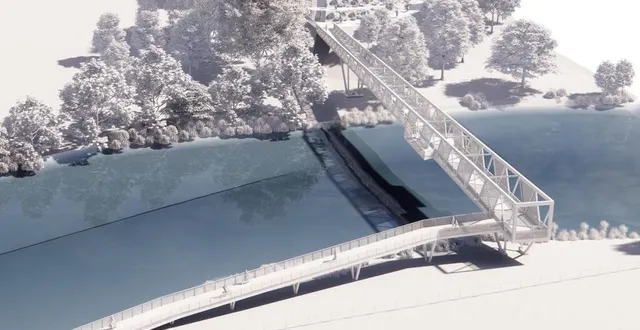 photo  le projet de passerelle sur la rivière sarthe sert de rampe de lancement à l’opposition en vue des élections municipales de 2026.  &copy;  cabinet aei 