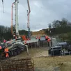 photo  le chantier du futur viaduc de connerré, à la sortie de l’a11, dans la sarthe, avance. 