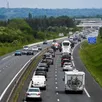 photo depuis le 15 avril 2024, des travaux d’élargissement de la voie de gauche sont en cours entre les échangeurs de parigné-l’évêque et écommoy (sarthe), sur l’autoroute a28 (photo d’illustration).
