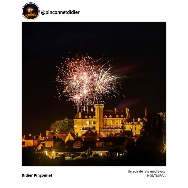 Didier Pinçonnet (@pinconnetdidier) a saisi dans son objectif un feu d’artifice « un soir de fête médiévale » à Montmirail. Conseil départemental de la Sarthe photo didier pinçonnet (@pinconnetdidier) a saisi dans son objectif un feu d’artifice « un soir de fête médiévale » à montmirail. © conseil départemental de la sarthe