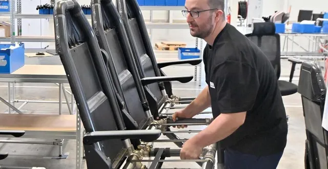 photo  forte d’une usine à avrillé inaugurée en septembre 2024, la société expliseat conçoit et produit des sièges pour des compagnies aériennes.  &copy;  jérôme fouquet, ouest-france. 