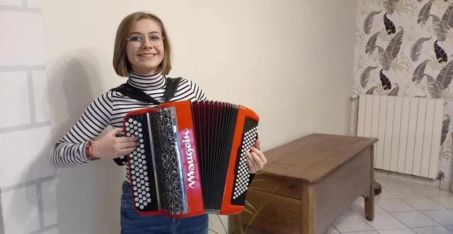 photo  adèle martin, vibraysienne de 16 ans, joue de l’accordéon depuis 10 ans et finit 1re du concours international à montargis  &copy;  ouest-france. 