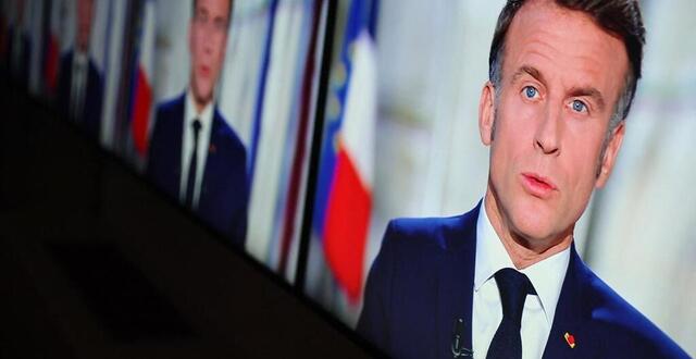photo  emmanuel macron lors de ses vœux du 31 décembre 2024.  ©  kiran ridley / afp 
