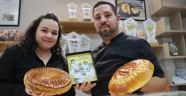 photo  julie et guillaume gaugain de la boulangerie-pâtisserie au moulin sucré à solesmes ont une nouvelle fois remporté le prix de la meilleure galette de la sarthe.  &copy;  ouest-france 