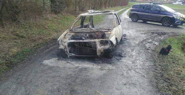 photo  l’épave calcinée a été découverte ce dimanche matin par despromeneurs.  &copy;  le maine libre 