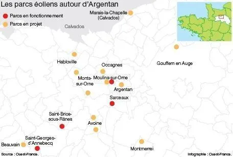 photo les parcs éoliens autour d’argentan.  ©  ouest-france