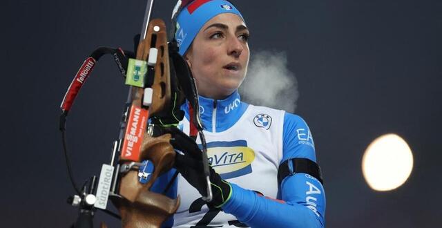 photo  fin de saison pour la biathlète italienne lisa vittozzi.  ©  photo : alex grimm / afp 