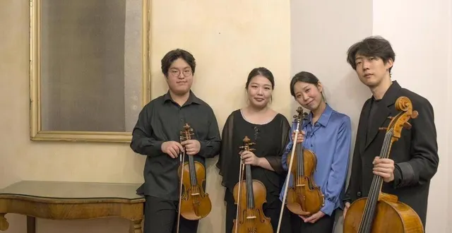photo  le jeune quatuor arete sera accompagné de l’altiste mathieu herzog et du violoncelliste antoine landowski pour leur concert angevin du 14 janvier.  &copy;  dr 