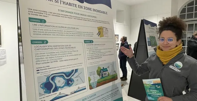 photo  élodie guttierrez, chargée de mission préventions des inondations au smbvar, a préparé huit panneaux pédagogiques autour du thème des inondations.  &copy;  ouest-france 