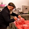 photo didier inger, boucher-charcutier-traiteur, dans son laboratoire à saint-aubin-sur-algot.
