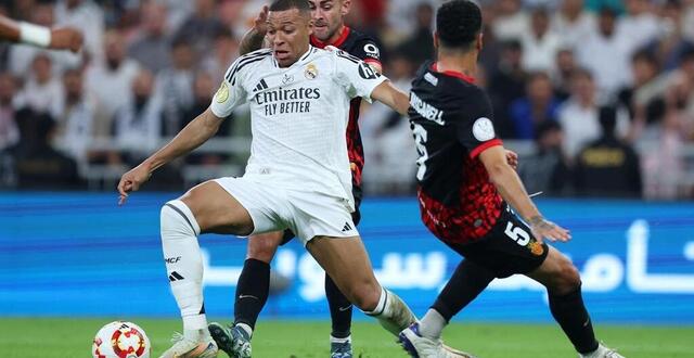 photo  kylian mbappé et le real madrid se sont imposés contre majorque en demi-finale de supercoupe d’espagne. ils défieront le fc barcelone, dimanche 12 janvier, en finale.  ©  yasser bakshk / getty images via afp 