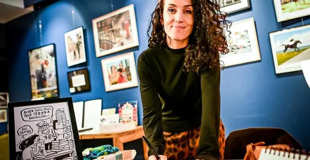 photo  ce 11 janvier 2025 coco en dédicace chez bulle au mans.  &copy;  photo le maine libre - yvon loué 