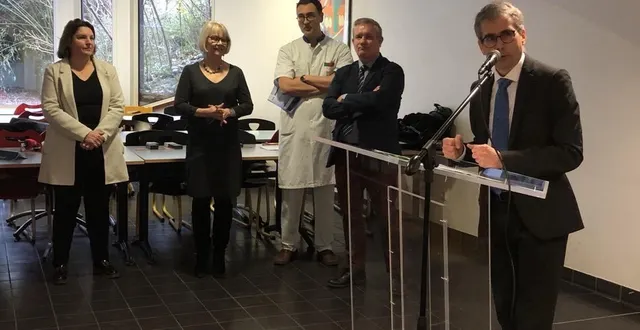 photo  le directeur du centre hospitalier fernand-léger d’argentan, stéphane péan, lors de la cérémonie des vœux au personnel, vendredi 10 janvier 2025.  &copy;  ouest-france 