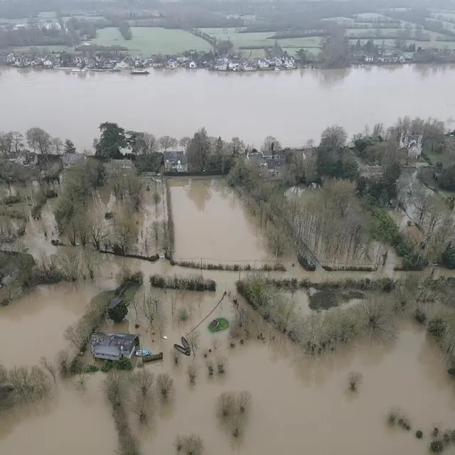 photo la commune de béhuard, au sud d’angers (maine-et-loire), est passée sous les eaux ce dimanche.  ©  ouest-france