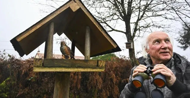 photo  jean-yves renvoisé dans son jardin en sarthe. autodidacte, il observe les oiseaux depuis l’enfance.  &copy;  le maine libre - denis lambert 