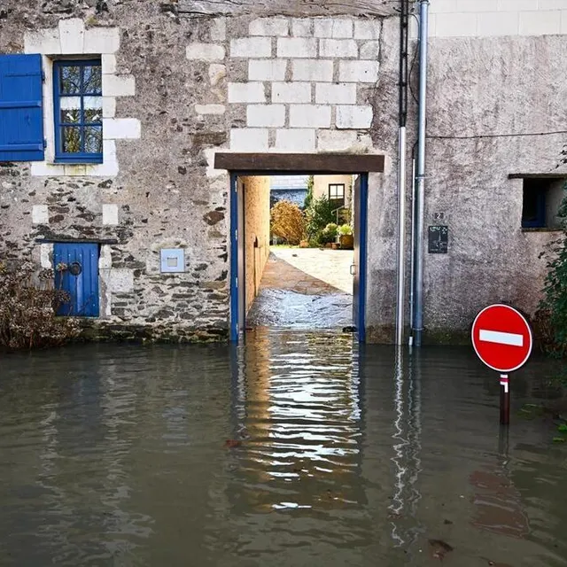 photo la commune de béhuard a les pieds dans l’eau.  ©  franck dubray/ouest france
