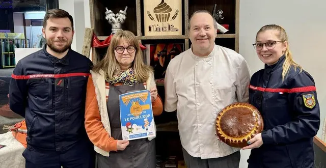 photo  les gérants de la boulangerie chantenaysienne o’coin des délices, laurent et isabelle bougeant, s’engagent pour l’œuvre des pupilles des sapeurs-pompiers de france cette année.  &copy;  amicale des sapeurs-pompiers de chantenay 