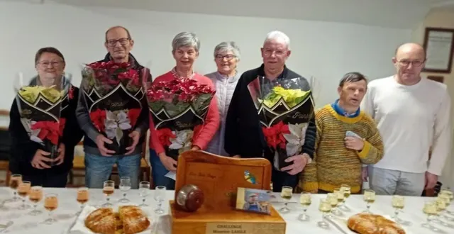 photo  la finale du 8e challenge maurice-laigle s’est déroulée samedi 11 janvier à la société le loiron. l’équipe sylvette kipper et claude girard a battu le binôme composé de pascal richard et mme lequeux, par 12 à 4. la famille laigle a récompensé les participants et offert la galette. actuellement se joue le concours du carnaval, dont la finale est prévue samedi 1er février. le concours de belote ouvert aux sociétaires se déroulera samedi après-midi 25 janvier.  &copy;  co 