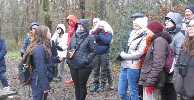 photo  manon bachelet de la ligue pour la protection des oiseaux (lpo) a emmené sa troupe dans la forêt où les oiseaux montrent beaucoup de discrétion en cette période hivernale sans pour autantêtre invisibles.  &copy;  co 