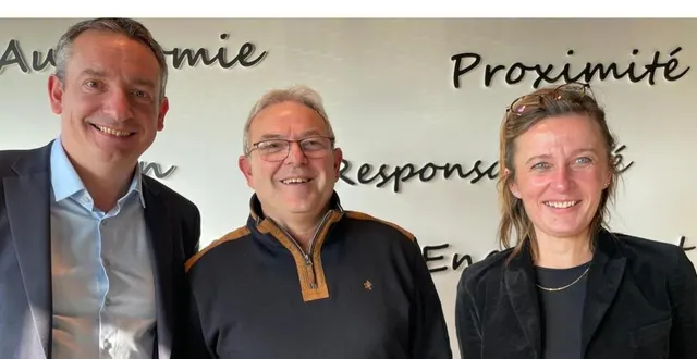 photo  entourant le président alain lemée, la nouvelle directrice laëtitia létendart et arnaud huon, le partant.  &copy;  ouest-france 