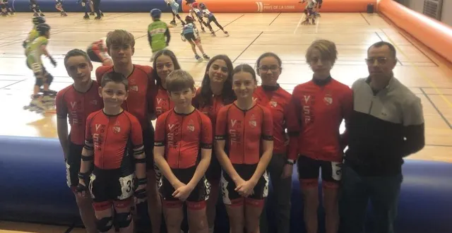 photo  neuf patineurs du vsf roller participaient à une compétition indoor les 18 et 19 janvier 2025.  &copy;  vsf roller 