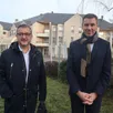 photo  beaufort, le 23 janvier 2025. christophe pot et christophe bruand, respectivement président du conseil de surveillance et directeur de l’etablissement de santé baugeois-vallée, ici devant le site de beaufort, où les travaux d’extension se terminent. 