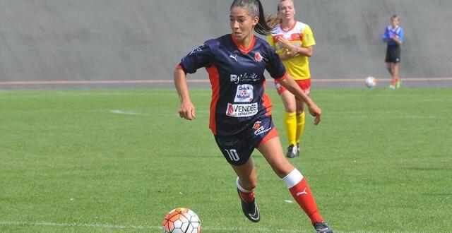 photo  clara mateo, ici en 2015 avec le maillot de l’eso la roche, lors de sa toute première saison en d1 féminine.  ©  archive ouest-france 