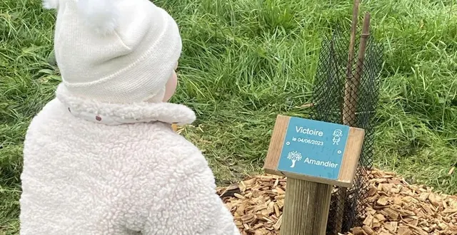 photo  victoire, un bébé qui apprécie déjà de voir son prénom figuré sur un panneau.  &copy;  ouest-france 