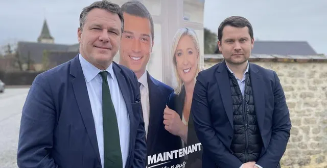 photo  jean-lin lacapelle, membre du bureau national du rassemblement nationale, était à neauphe-sous-essai, samedi 25 janvier 2025. il a présenté vincent collo, nouveau délégué départemental de l’orne, lors de la traditionnelle galette des rois.  &copy;  ouest-france 
