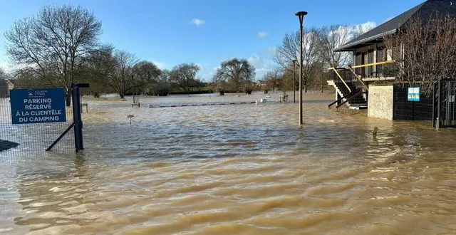 photo  les précipitations encore attendues d’ici jeudi 30 janvier en maine-et-loire auront un impact sur la vitesse de décrue, notamment de l’oudon et de la mayenne (ici au lion-d'angers).  &copy;  ouest-france 