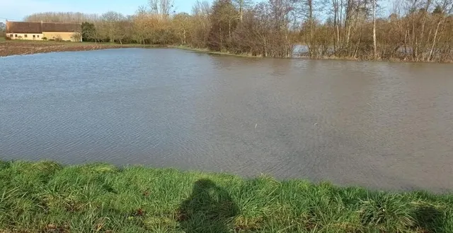 photo  comme un grand nombre de cours d’eau dans le département et dans l’ouest de la france, la sarthe a quitté son lit et, à la place de l’habituel champ, les habitants de vivoin ont pu découvrir un tout nouveau lac.  &copy;  ouest-france 