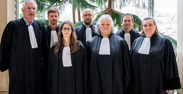 photo  l’audience solennelle du tribunal des activités économiques du mans s’est tenue ce mardi 28 janvier 2025. christian bagnaud (à gauche) aux côtés de juges exerçant la profession d’exploitant agricole.  &copy;  photo : le maine libre – xavier sarrat 