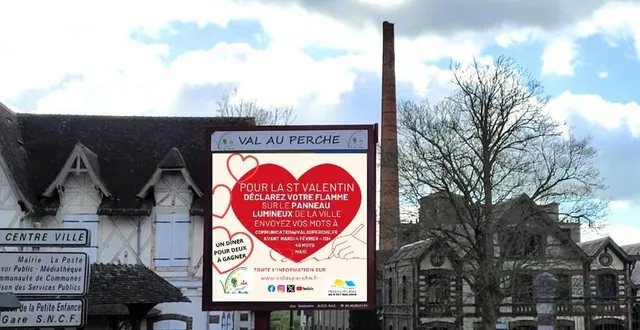 photo  la saint-valentin approche… les mots d’amour des perchevalois tourneront bientôt en boucle sur les panneaux d’informations de la commune.  &copy;  ouest-france 