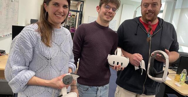 photo  marie leblanc, cheffe de projet à l’institut arts et métiers de laval ; mathis le métayer, étudiant et pilote du projet ; et nicolas heriveaux, ingénieur ayant supervisé le projet.  ©  ouest-france 