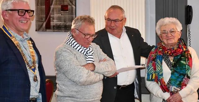photo  yannick marchand (président de rotary club de mamers), guy madalena-pougeolle, dominique sergent, nicole agasse.  &copy;  rotary club de mamers 