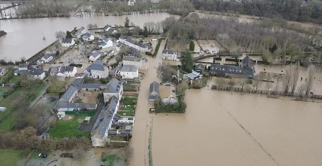 photo  le quartier de saint-aubin-du-pavoil, à segré-en-anjou bleu, a été fortement impacté par les inondations de cette fin janvier.  &copy;  ouest-france / thierry huguenin 