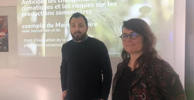 photo  beaufort-en-anjou, le 23 janvier 2025. loïc lagalle est responsable des relations interprofessionnelles au semae ouest et ingénieur agronome de formation, et emmanuelle mounier chargée de projet développement territorial à la chambre d’agriculture.  &copy;  co - christophe ricci 