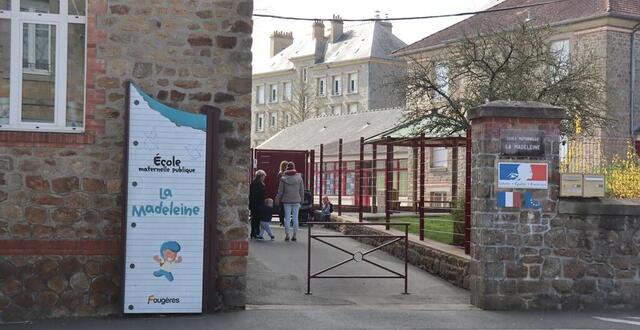 photo  l’école de la madeleine, à fougères, est menacée par une fermeture de classe à la rentrée de septembre 2024.  ©  ouest-france 