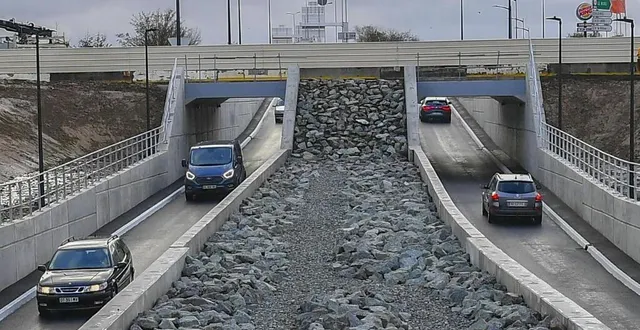 photo  la trémie du giratoire de l’océane, peu après son ouverture, le 4 décembre 2021.  &copy;  yvon loué/archives 