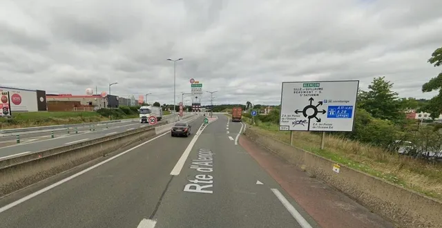 photo  des travaux au rond-point de l’océane.  &copy;  google map 