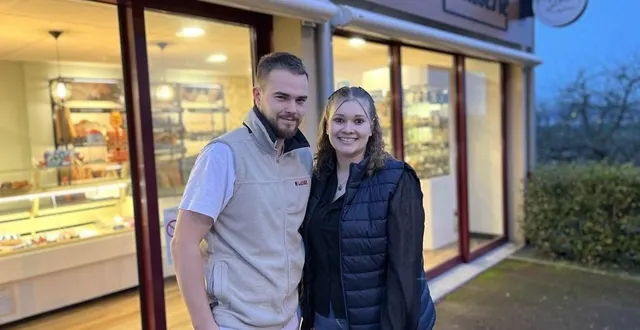 photo  christopher lepesteur et marie florine, 26 ans, ont ouvert m & l boulangerie-pâtisserie à saint-pierre-du-regard (orne), en décembre 2022.  &copy;  ouest-france 