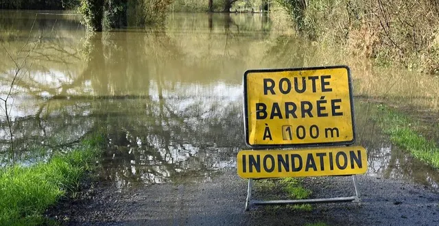 photo  ce jeudi 30 janvier 2025, dans le département de la sarthe, des routes sont impraticables en raison des inondations.  &copy;  marc ollivier/ouest-france 