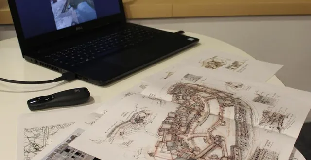 photo  les esquisses riches en détails d’henri mouzet ont fait le bonheur des personnes présentes.  &copy;  co 