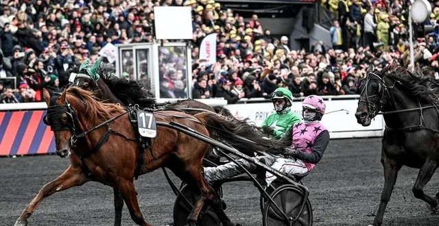 photo  avec son style caractéristique, hooker berry et son driver nicolas bazire seront au départ du prix de france dimanche 9 février 2025, deux semaines après un prix d’amérique où le cheval de l’écurie bazire s’est montré discret.  &copy;  martin roche / ouest-france 