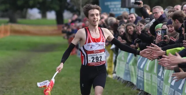 photo  l’ornais valentin gondouin (mondeville) s’est imposé sur le cross élite hommes des pré-france 2025, à combourg (ille-et-vilaine), dimanche 9 février 2025.  &copy;  didier morel 
