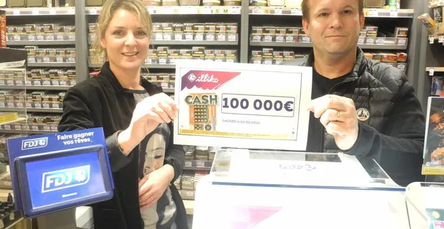 photo  le samedi 1er février, 100 000 € ont été gagnés au tabac presse le brazza de pauline et nicolas renaud.   &copy;  co 